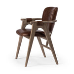 Rowanoke Dining Armchair Havana Brown Angled View Four Hands