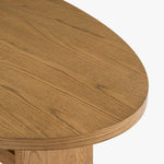 Saguaro Oval Oak Coffee Table Natural Rounded Tabletop Detail Co.House Designs