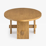 Co.House Designs Saguaro Oval Oak Coffee Table Natural Side View