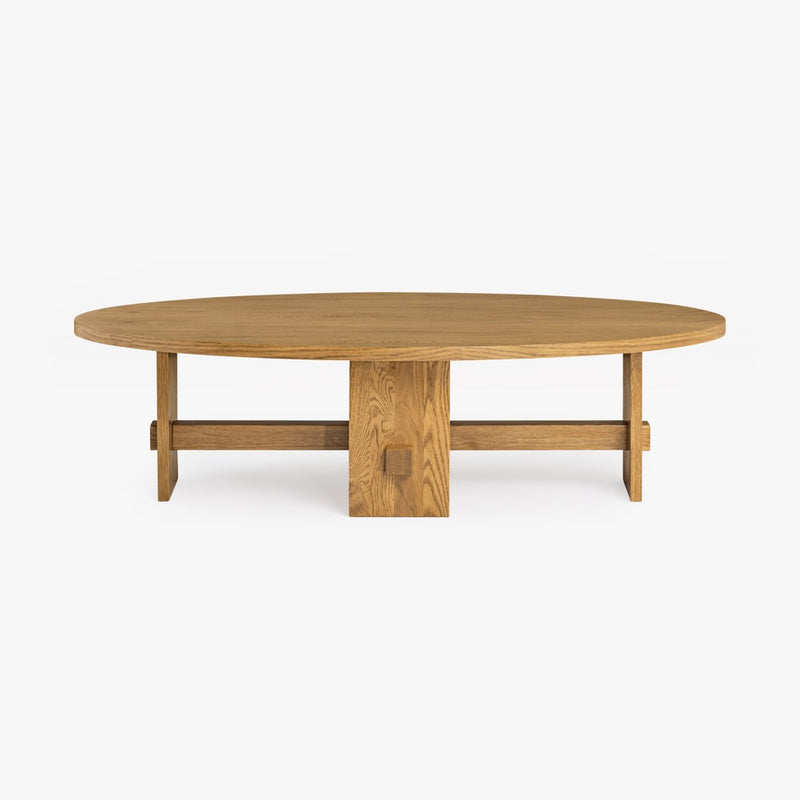 Saguaro Oval Oak Coffee Table Natural Side View CH-1001850-VN14-FN-LV-CT-NT-OS