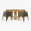 Saguaro Round Oak Dining Table Natural Staged View with Dining Chairs CH-1001714-VN14-FN-DN-DT-NT-60