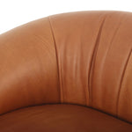 Four Hands Saldana Swivel Chair Lorento Cognac Top Grain Leather Backrest