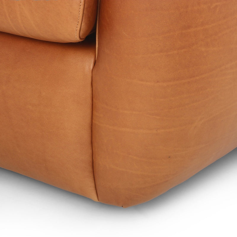 Saldana Swivel Chair Lorento Cognac Top Grain Leather Detail 242319-001