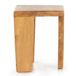 Sansa Outdoor Accent Stool Aged Natural Teak Side View 226943-001