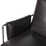 Four Hands Sherman Desk Chair Sonoma Black Top Grain Leather Armrest