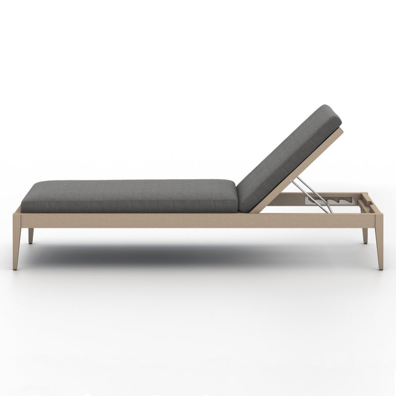 Four Hands Sherwood Outdoor Chaise Charcoal Side View