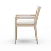 Four Hands Sherwood Outdoor Dining Armchair Natural Ivory Side View