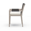 Four Hands Sherwood Outdoor Dining Armchair Natural Ivory Side View