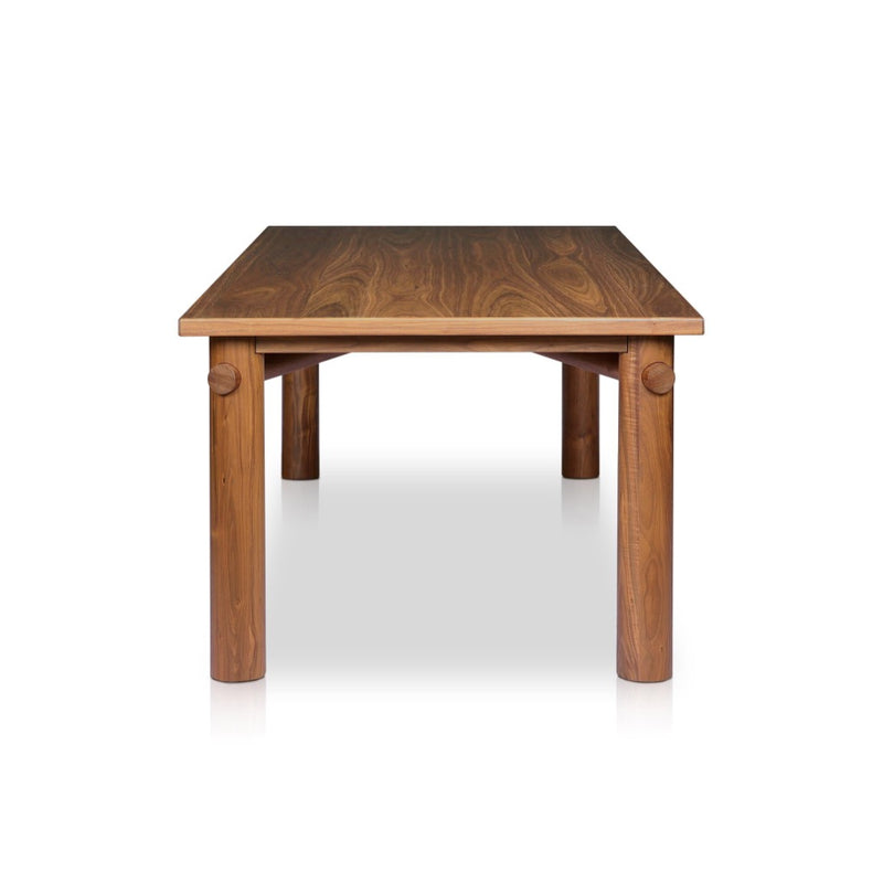 Shevone Dining Table Natural Walnut Veneer Side View Four Hands