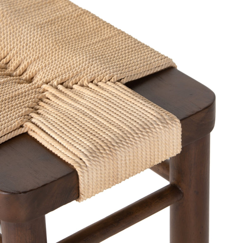 Shona Accent Stool Mahogany Wood Corner Detail Four Hands