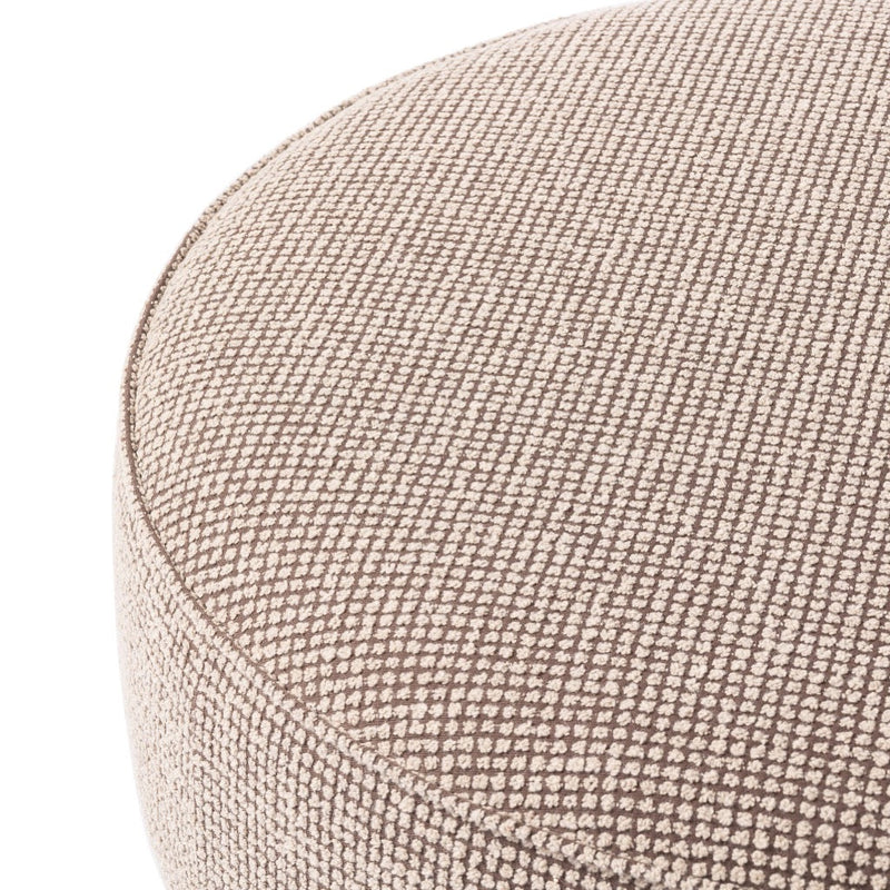 Sinclair Large Round Ottoman Barrow Taupe Performance Fabric Seating 106119-016