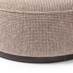 Sinclair Large Round Ottoman Sienna Brown Parawood Base Four Hands