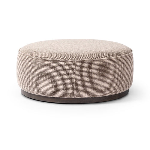 Sinclair Large Round Ottoman Barrow Taupe Side View 106119-016