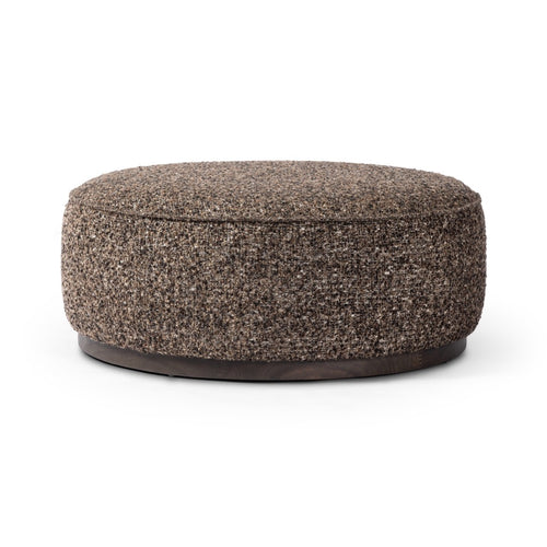 Sinclair Large Round Ottoman Ivan Granite Side View Four Hands