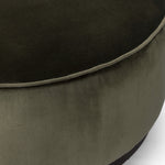 Sinclair Large Round Ottoman Surrey Olive Rounded Edge Four Hands