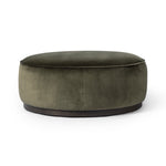 Sinclair Large Round Ottoman Surrey Olive Side View 106119-019