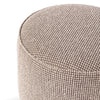 Four Hands Sinclair Round Ottoman Barrow Taupe Top Rounded Edge