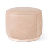 Sinclair Round Ottoman Burlap Side View Four Hands