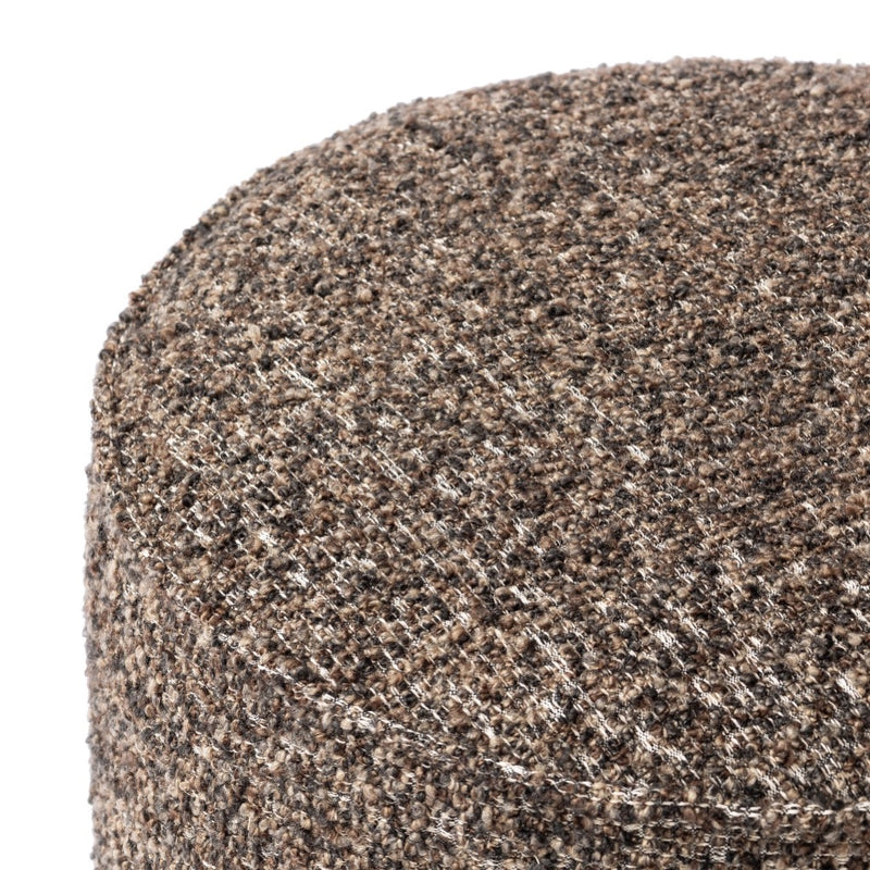 Sinclair Round Ottoman Ivan Granite Boucle Fabric  Top 106074-018