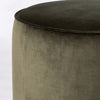 Sinclair Round Ottoman Surrey Olive Rounded Edge Four Hands