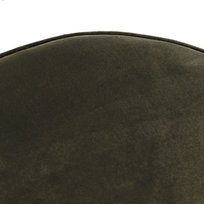 Four Hands Sinclair Round Ottoman Surrey Olive Velvety Top View