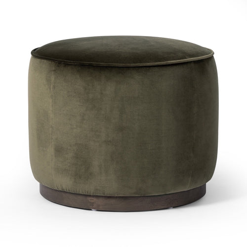 Sinclair Round Ottoman Surrey Olive Side View 106074-019