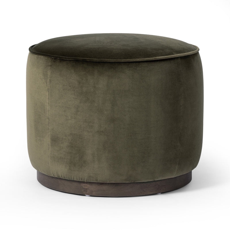 Sinclair Round Ottoman Surrey Olive Side View 106074-019