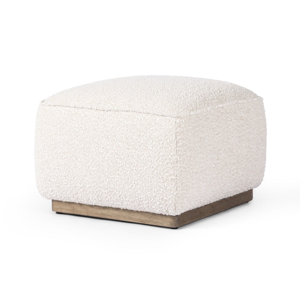 Sinclair Square Ottoman Knoll Natural Angled View 238547-006