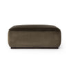 Four Hands Sinclair Large Square Ottoman Surrey Olive Side View