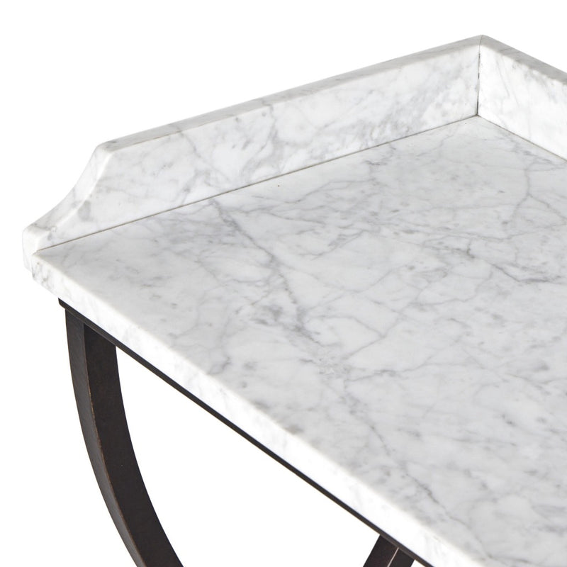 Six Beers Table Honed White Marble Top View 244447-001