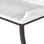 Six Beers Table Honed White Marble Corner Detail 244447-001