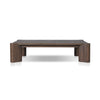 Four Hands Soho Outdoor Coffee Table Stained Heritage Brown Front Facing View