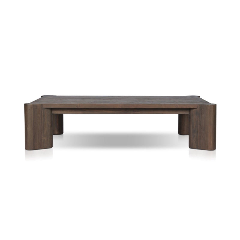 Soho Outdoor Coffee Table Stained Heritage Brown Front Facing View Four Hands