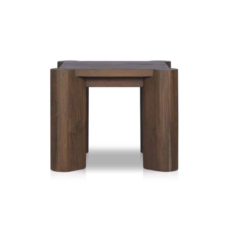 Soho Outdoor End Table Stained Heritage Brown-FSC Front Facing Side View 238998-003