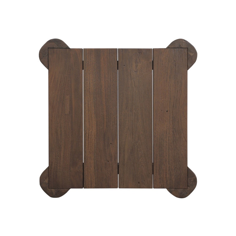 Soho Outdoor End Table Stained Heritage Brown-FSC Top View Four Hands