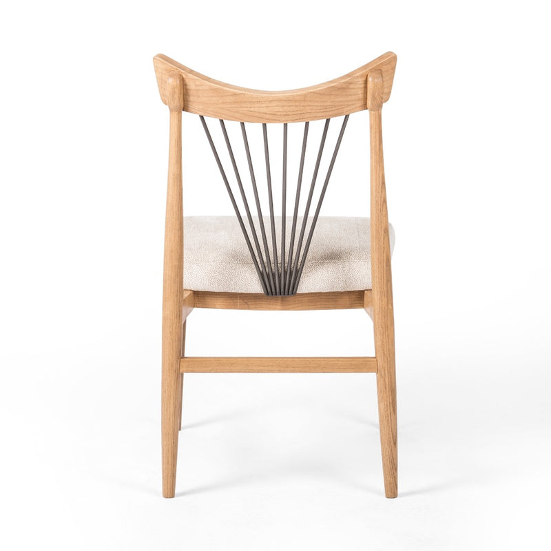 Four Hands Solene Dining Chair Darren Ecru Back View