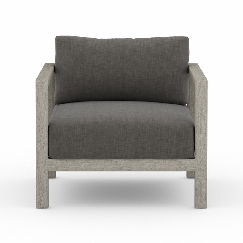 Sonoma Outdoor Chair Weathered Grey/Charcoal Front View JSOL-10301K-562