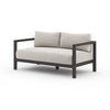 Sonoma Outdoor Sofa Stone Grey Angled View Four Hands