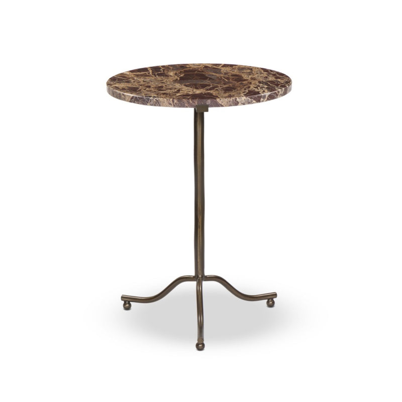 Sophie End Table Garnet Marble Side View 239557-005