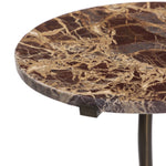 Sophie End Table Garnet Marble Rounded Tabletop Four Hands