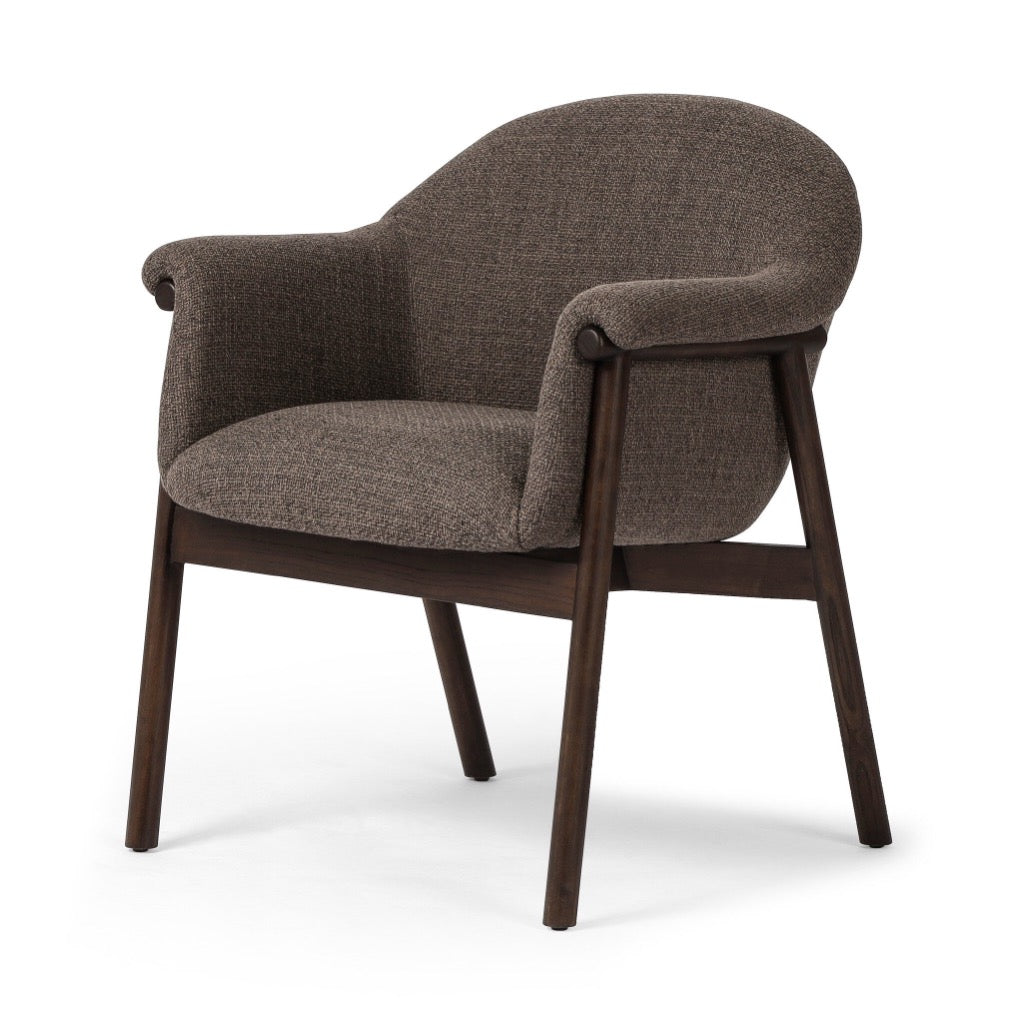 Sora Dining Armchair Gibson Mink Angled View 235251-008