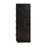 Suki 5 Drawer Tall Boy Dresser Burnished Black Side View Four Hands