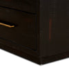 Suki 5 Drawer Tall Boy Dresser Burnished Black Bottom Corner Detail Four Hands