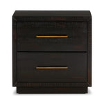 Four Hands Suki Nightstand Burnished Black Front Facing View