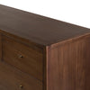 Sullivan 10 Drawer Dresser Saddle Tan Veneer Top Corner Detail Four Hands 