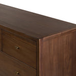 Sullivan 10 Drawer Dresser Saddle Tan Veneer Top Corner Detail Four Hands 