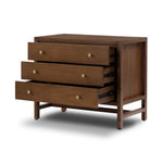 Sullivan Nightstand Saddle Tan Veneer Angled View Open Drawers 235835-001