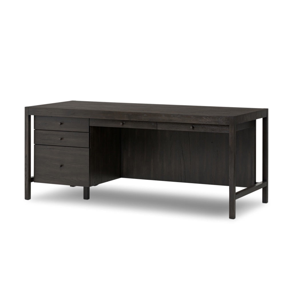 Suspension Desk Smoked Black Veneer Angled View 235487-002