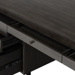 Suspension Desk Smoked Black Veneer Handle on Drawers Four Hands