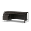 Suspension Desk Smoked Black Veneer Angled View Open Drawers 235487-002